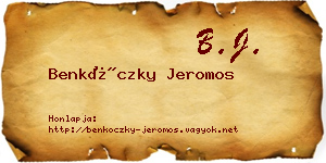 Benkóczky Jeromos névjegykártya
